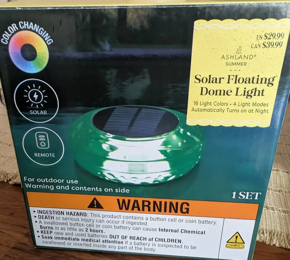 Ashland Summer Solar Floating Dome Light - retails for $29.99